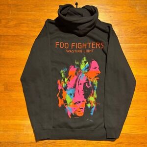 Foo Fighters Wasting Light 2011 Tour Full Zip Hoodie Black Mens Large Dave Grohl
